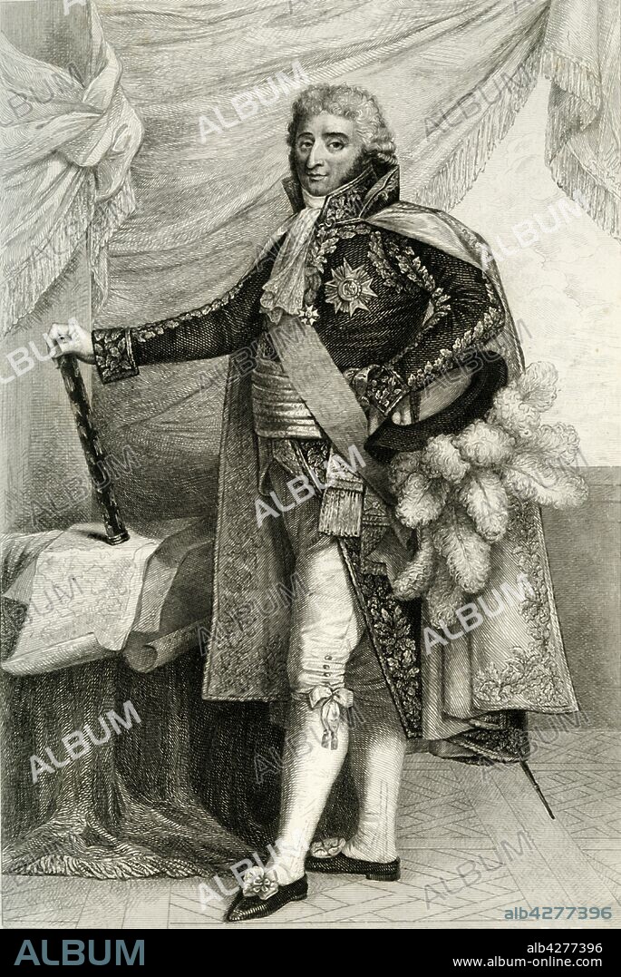 FRANCOIS PIGEOT. Pierre Augereau, 1804, (1839). 'Augereau (Pierre-François-Charles) Duc de Castiglione, Maréchal de France. Portrait of Pierre Augereau (1757-1816), duc de Castiglione. Augereau was a French soldier and military commander during the Revolutionary and Napoleonic Wars. He was made a Marshal of France. From "Galerie Des Maréchaux De France. Dédiée à l'Armée de Terre et de Mer" (Gallery of the Marshals of France. Dedicated to the Army of Land and Sea), by Charles Gavard. [De Fain, Paris, 1839].