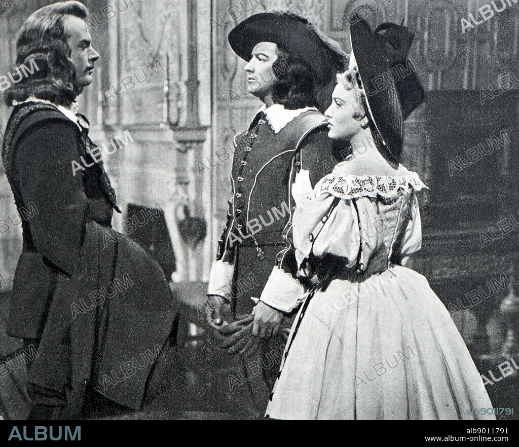Film still from 'Forever Amber' starring Linda Darnell, Cornel Wilde, Richard Greene, and George Sanders.