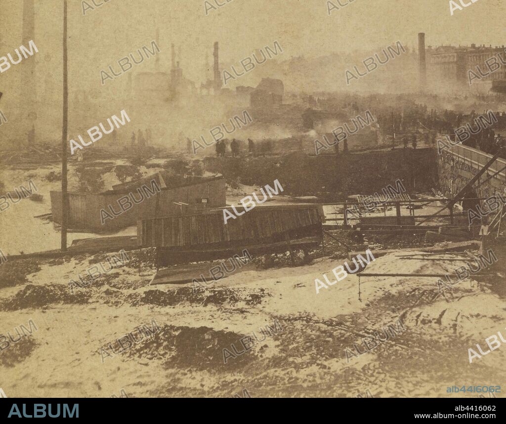 Ruins of the Great Fire, Haverhill, Mass., Feb. 17 and 18, 1882. From Engine House, Washington Square, looking West., A.W. Anderson (American, active 1870s - 1900), February 17-18, 1882, Albumen silver print.