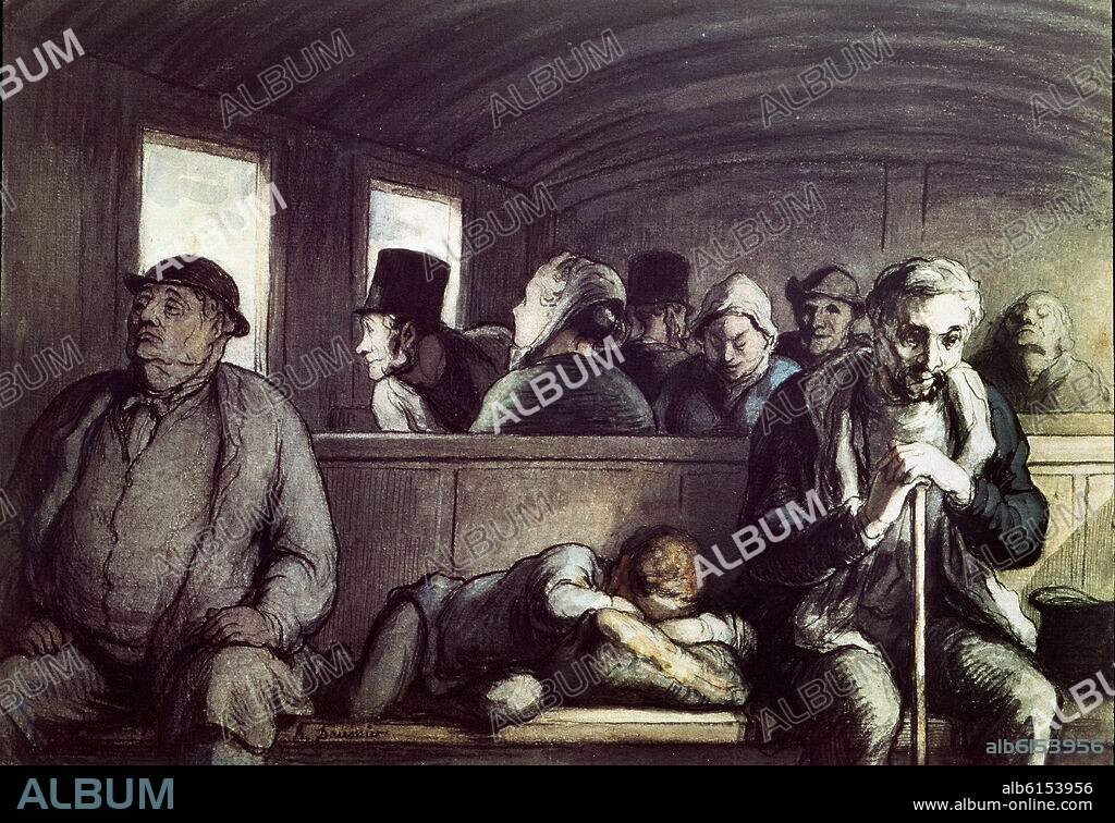 HONORE DAUMIER (1808-1879). VAGON DE TERCERA CLASE - 1862-64 - REALISMO FRANCES.