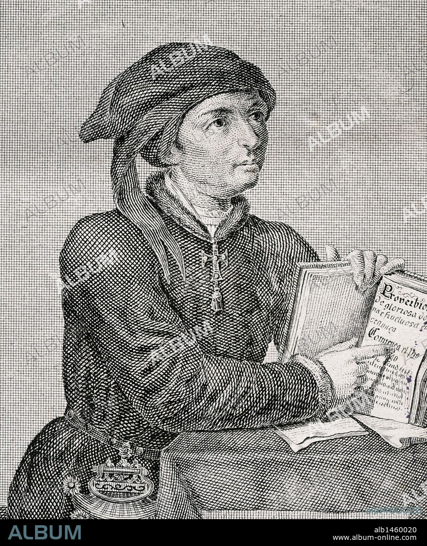 Don Inigo Lopez de Mendoza y de la Vega, Marquis of Santillana (1398-1458). Castilian politician and poet. Engraving, 18th century.