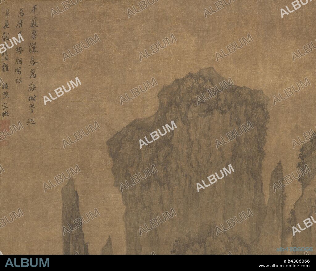 A Thousand Peaks and Myriad Ravines, Wu Bin (Chinese), Ming dynasty, period, Wanli, 1617, ink on silk, 47-1/2 x 15-3/4 in. (image) 87-3/4 x 21-13/16 in. (overall), signed: Zhiyin Wu Bin seals: Wu Bin zi yue Wenzhung; Yizhi qi, Asian Art.