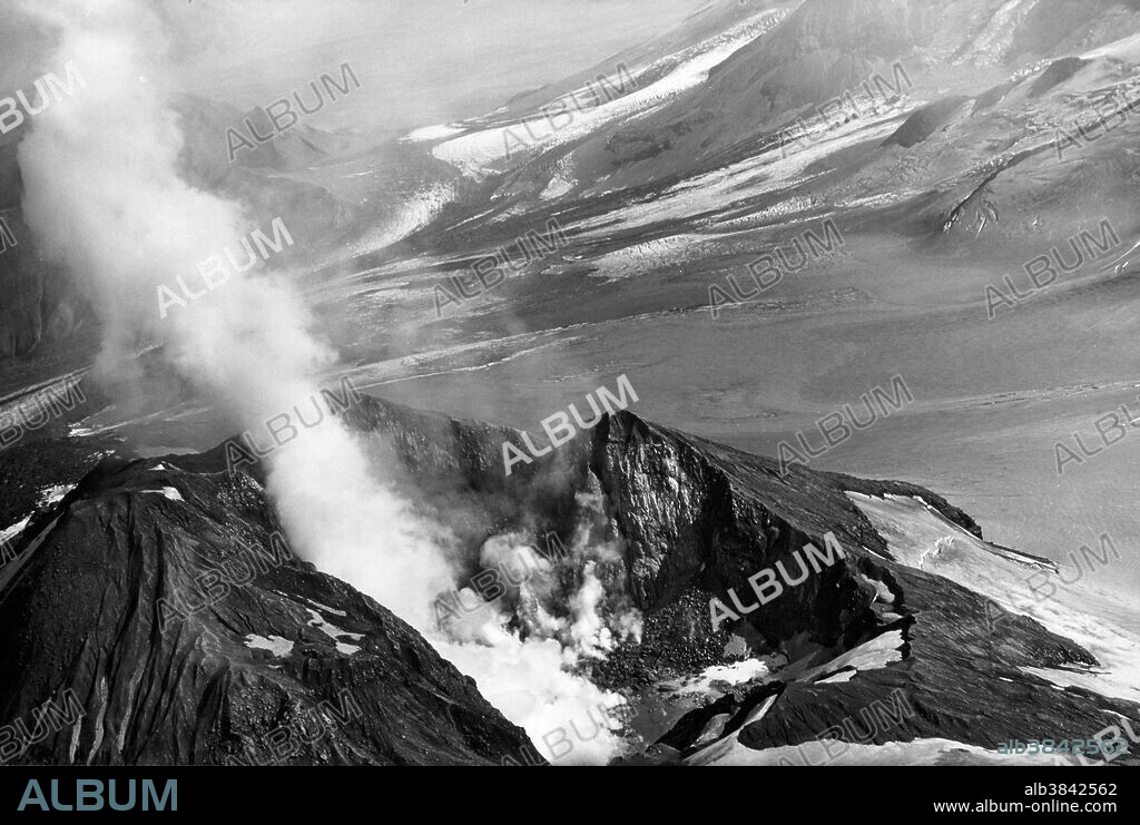 The Valley of Ten Thousand Smokes, a valley within Katmai National Park and Preserve in Alaska which is filled with ash flow from the eruption of Novarupta on June 6-8, 1912. Following the eruption, thousands of fumaroles vented steam from the ash. Robert F. Griggs, who explored the volcano's aftermath for the National Geographic Society in 1916, gave the valley its name, saying that "the whole valley as far as the eye could reach was full of hundreds, no thousands--literally, tens of thousands--of smokes curling up from its fissured floor.".