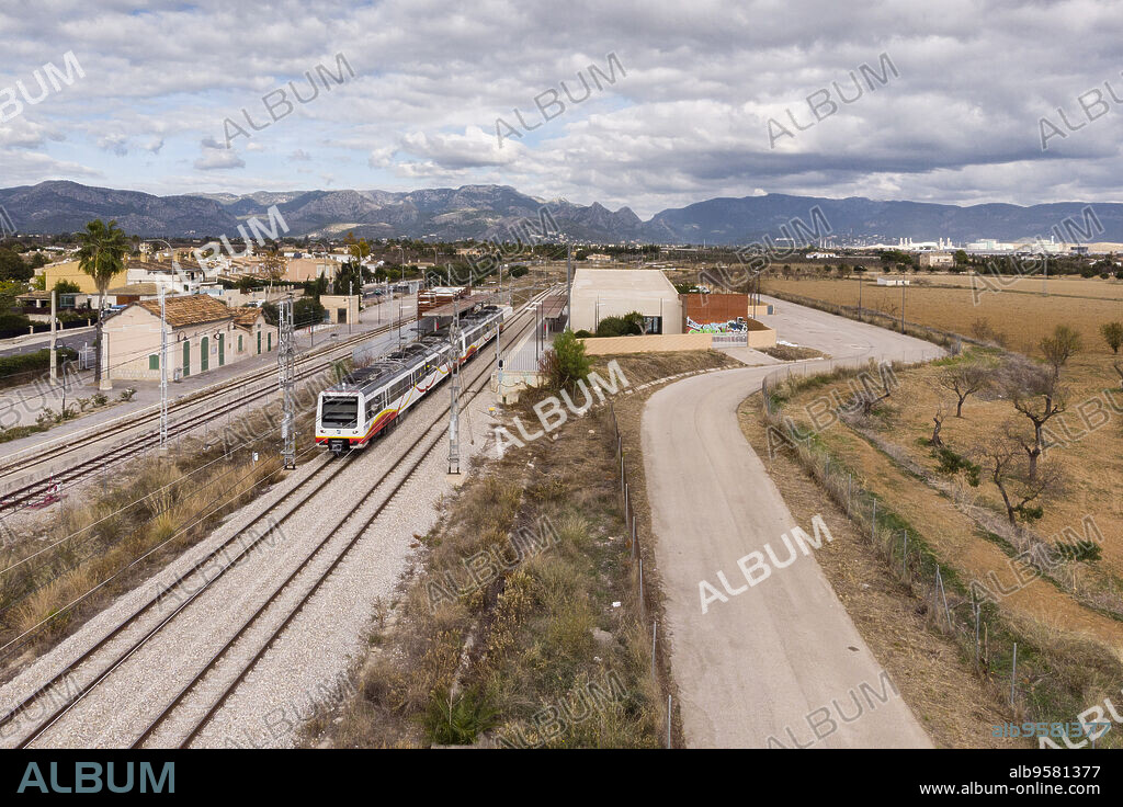 Son Sardina station, line M1 of the Palma Metro, Mallorca, Balearic Islands, Spain.