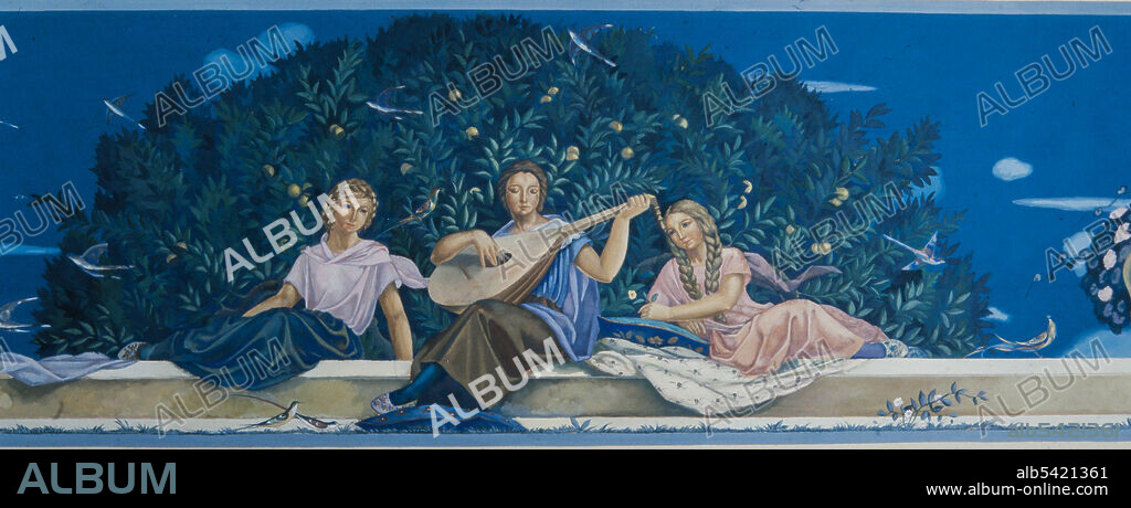 Josep Obiols i Palau / Pintura mural de la Sala de Música de la casa Lluís Guarro de Barcelona, 1923.