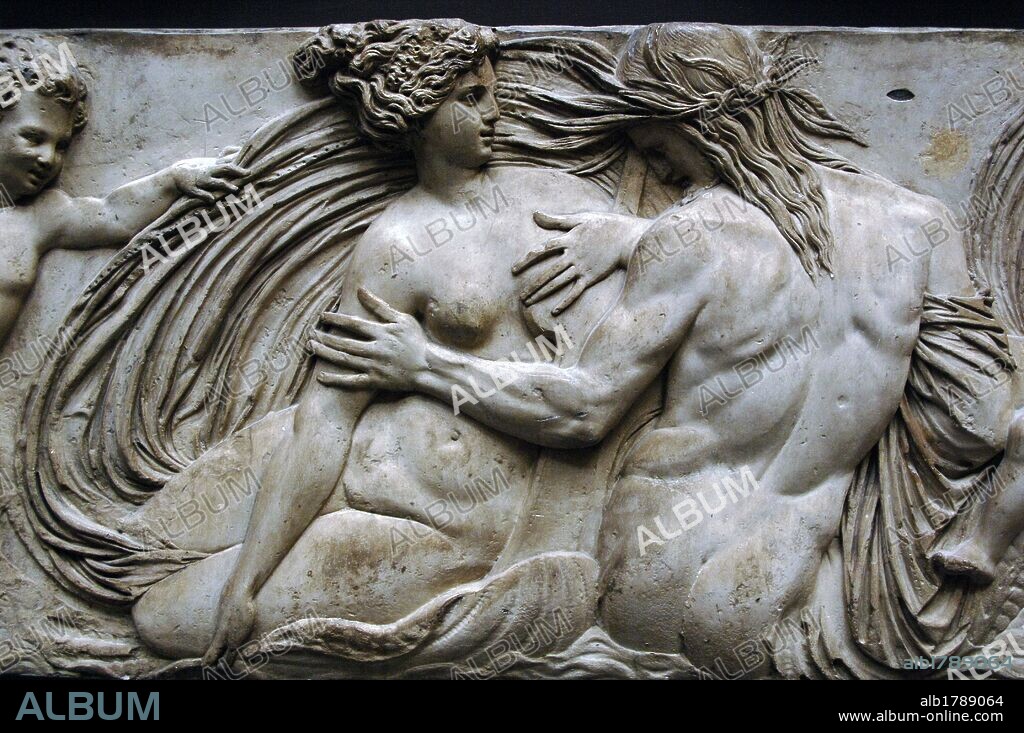 ARTE RENACIMIENTO. FRANCIA. GOUJON, Jean (1510-1564-69). Escultor y arquitecto francés. NINFA. Relieve de la FUENTE DE LOS INOCENTES de París. Molde de yeso. El relieve fue esculpido entre 1547-49 y el molde hacia el año 1864. Museo Victoria y Alberto. Londres. Inglaterra. Reino Unido.
