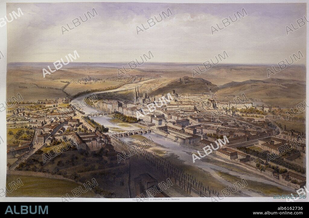 ALFRED GUESDON (1808/1876). GRABADO DE BURGOS          SIGLO XIX.