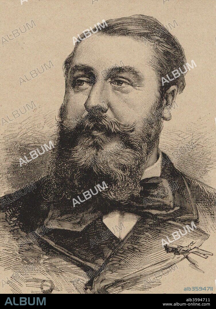 CHARLES BAUDE. Portrait of the composer Léo Delibes (1836-1891).