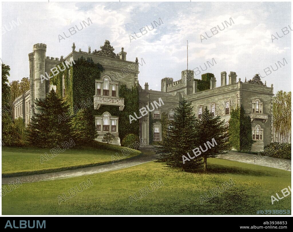 Aske Hall, Yorkshire, home of the Earl of Zetland, c1880. A print from A Series of Picturesque Views of Seats of the Noblemen and Gentlemen of Great Britain and Ireland, edited by Reverend FO Morris, Volume V, William Mackenzie, London, c1880. Wood-engraved plates after paintings by Benjamin Fawcett and Alexander Francis Lydon.
