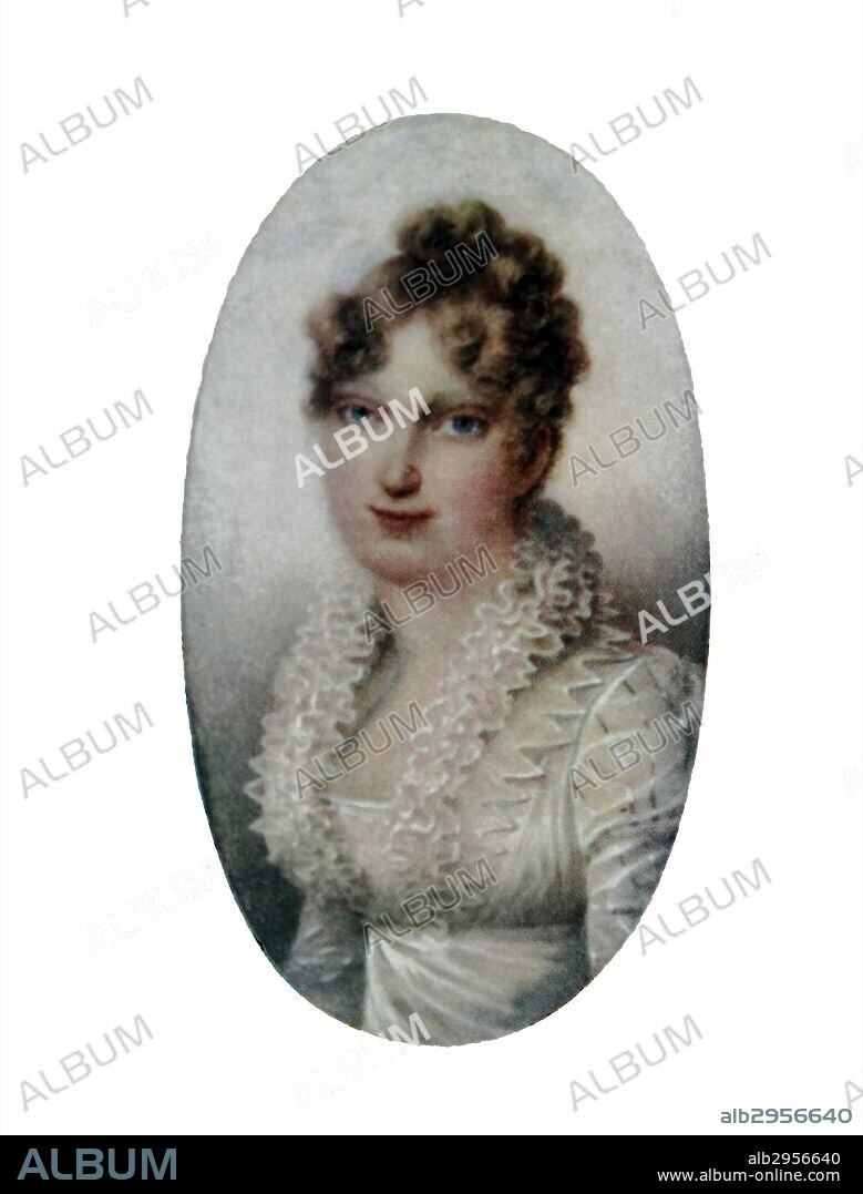 Catherine, Countess Beauchamp (1844-1876) wife of 6th Earl of Beauchamp, daughter of 5th Earl Stanhope by Jean Baptiste Isabey (1767-1855), a French painter.