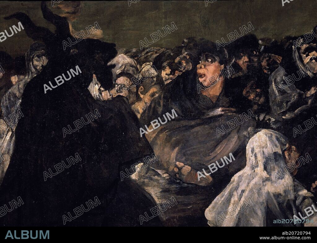 FRANCISCO DE GOYA. 'Aquelarre or The Witches' Sabbath (detail)', 1820-1823, Oil on wall, P00761.