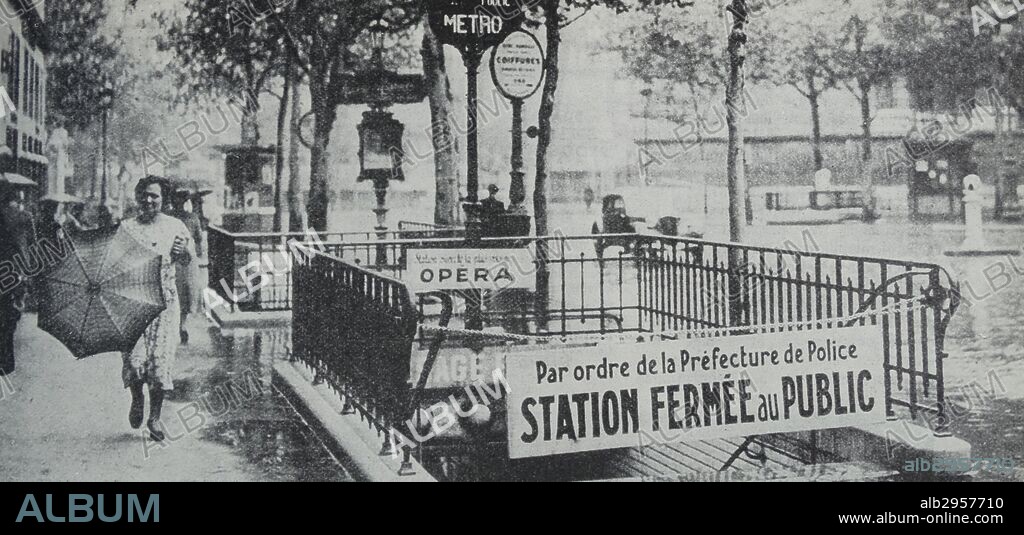 Metro station is shut during world war two; Paris France 1940.