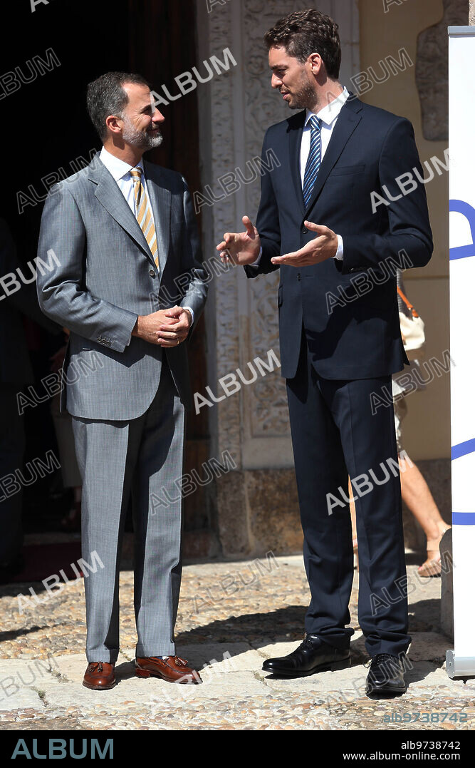 Alcalá de Henares (Madrid), 15/07/2015. S.M. el Rey Felipe Vi Hace entrega del premio camino real A Pau Gasol. Foto: Ernesto agudo Archdc.