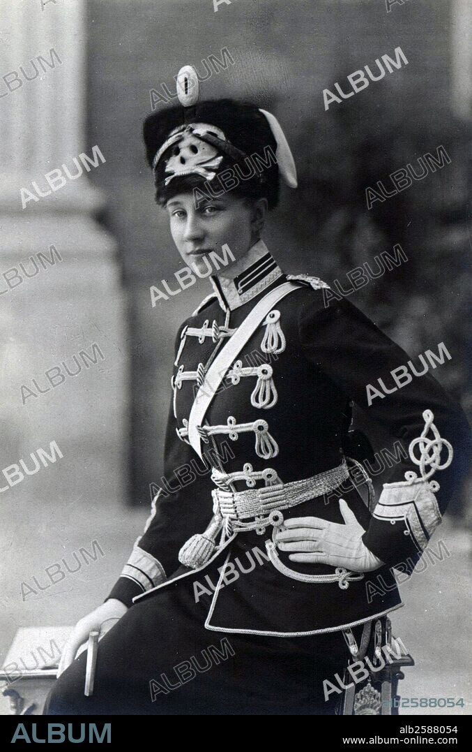 Photograph of a Young Princess Victoria Louise of Prussia (1892-1980) in ceremonial military dress. Dated 1913 .