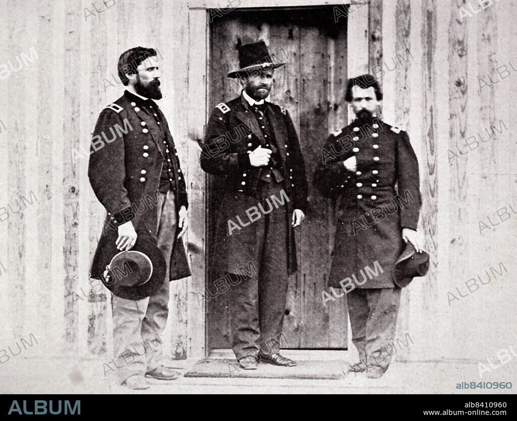 General John A. Rawlins, General U. S. Grant, Colonel Theo S. Bowers during the American Civil War. The American Civil War (April 12, 1861 - May 9, 1865) was a civil war in the United States between the Union and the Confederacy states.