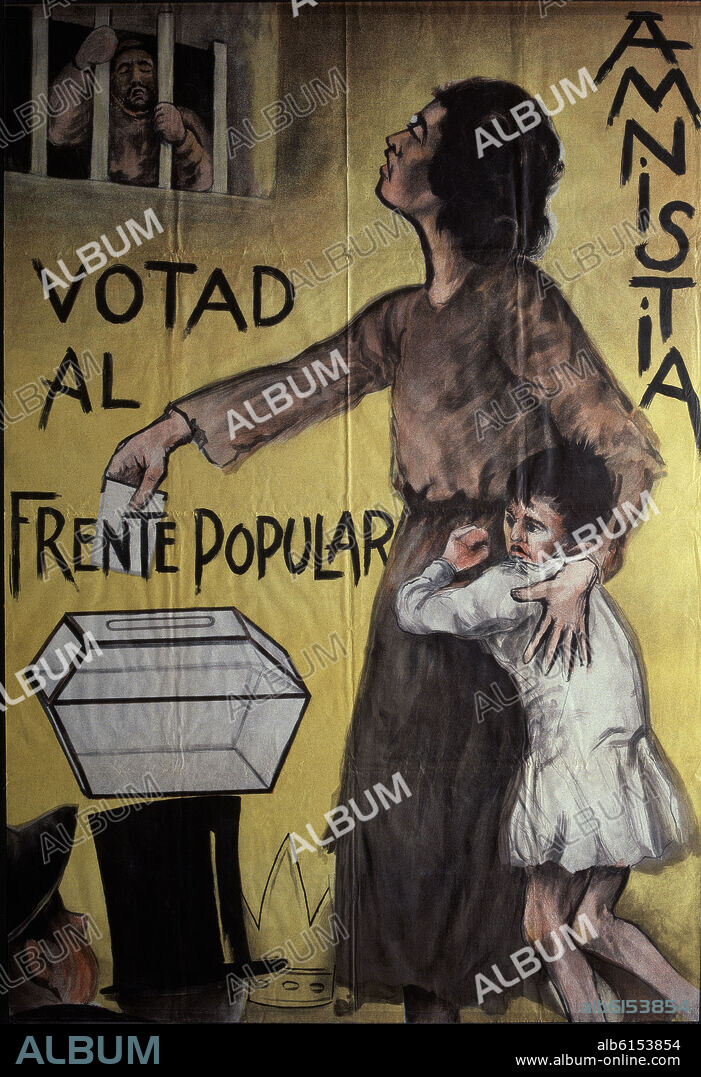 CARTEL PARA EL VOTO AL FRENTE POPULAR.