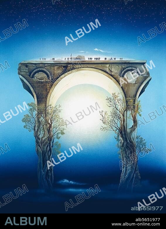 CARL-W. ROEHRIG. Röhrig, Carl-W. geb. 1953. "Der Brückenbogen V" (Arch of a Bridge V - La voûte de pont V), 1995. Aus der Serie "Brückenbilder". Mischtechnik auf Karton, 88 × 69 cm. WV-Nr. 9503.