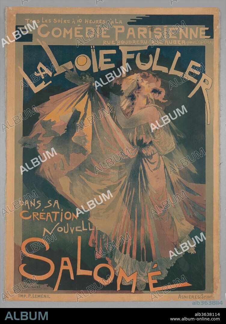 Comedie Parisienne, La Loïe Fuller Dans Sa Création Nouvelle, Salomé. Artist: Georges de Feure (French, Paris 1868-1943 Paris). Dimensions: Sheet: 51 3/16 in. × 37 in. (130 × 94 cm). Printer: Imprimerie P. Lemenil. Date: 1900.
