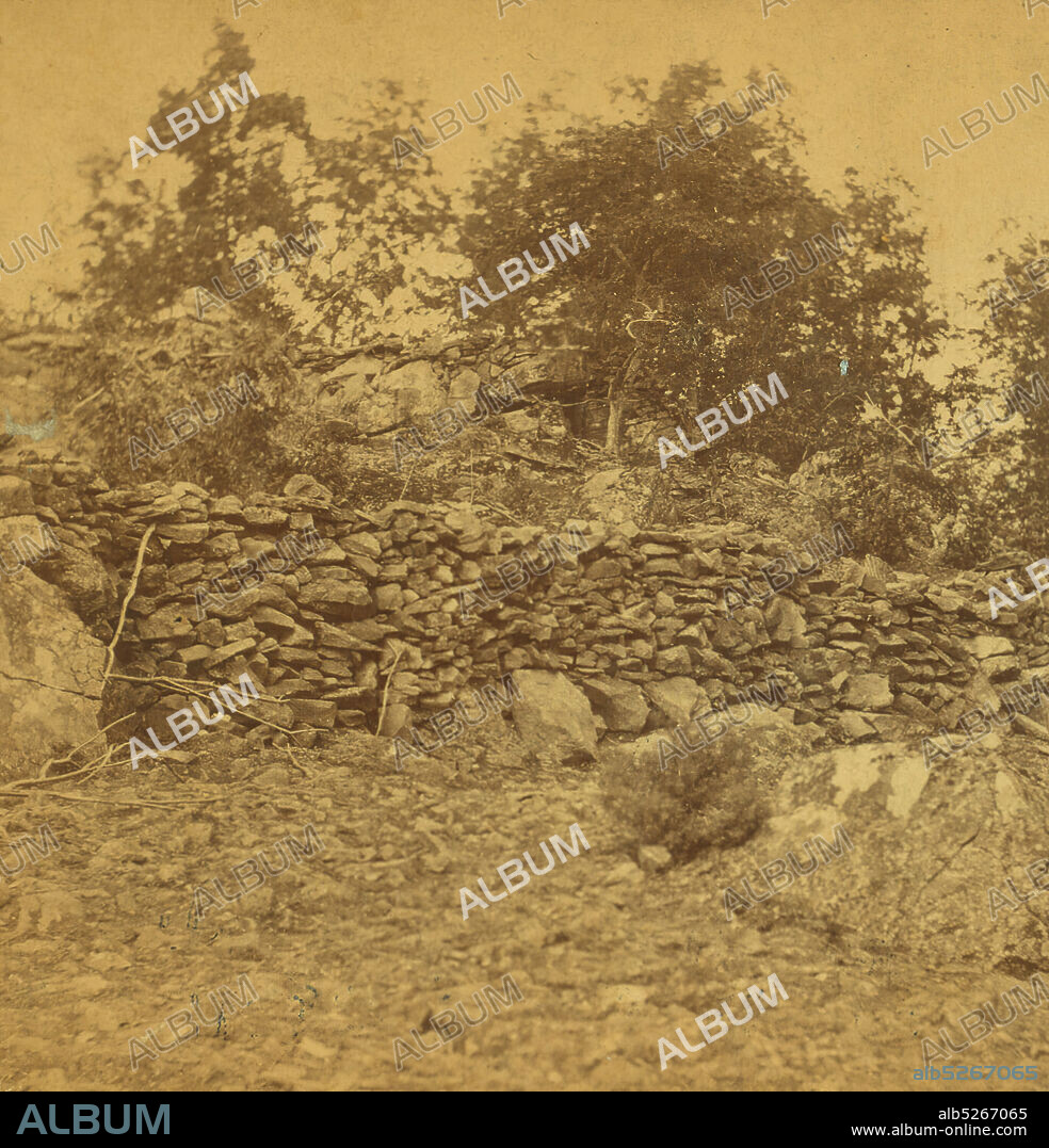 View of breast-works on Round Top, Gettysburg., Gibson, James F. (b. 1828 ), 1862, United States.