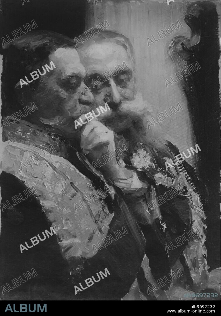 Portrait of members of State Council Ivan Logginovich Goremykin and Nikolai Nikolayevich Gerard. Study by Soviet painter and graphic artist Ilya Efimovich Repin. State Tretyakov Gallery. 1903. Supplied By: SCRSS - Society for Co-operation in Russian & Soviet Studies.