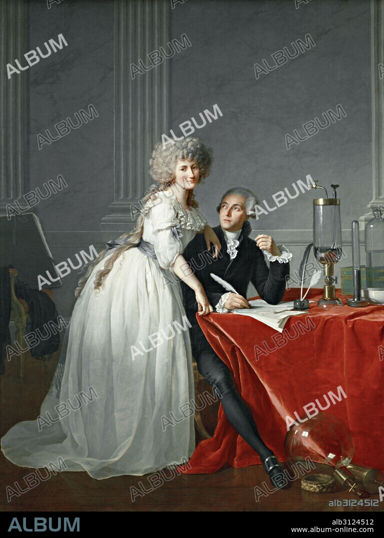 JACQUES LOUIS DAVID. Portrait of Antoine Laurent Lavoisier (French chemist, author of "Traité Élémentaire de chimie", 1789) and his wife. 286x224.