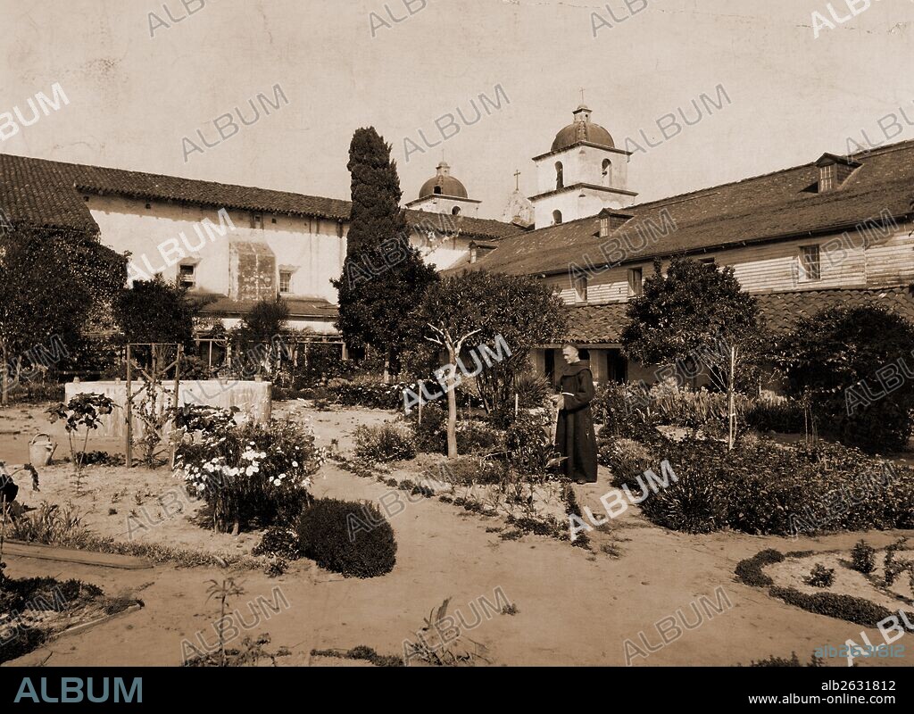 Mission Santa Barbara, California, Jackson, William Henry, 1843-1942, Missions, United States, California, Santa Barbara, 1899.