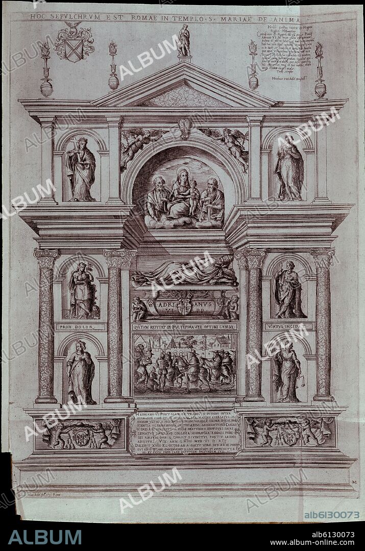 LIBRO 28-1-13 F212 SEPULCRO DE PAPA ADRIANO VI (1459-1523).