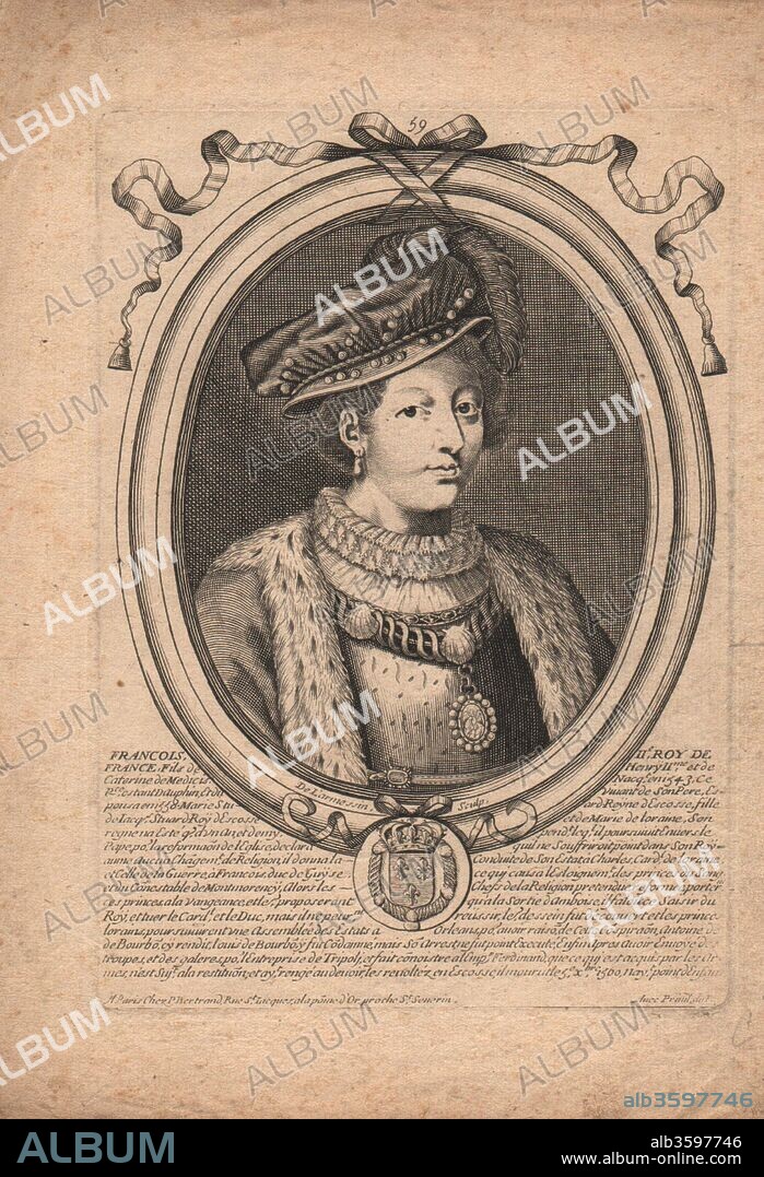 NICOLAS III DE LARMESSIN. Portrait of Francis II of France (1544-1560).