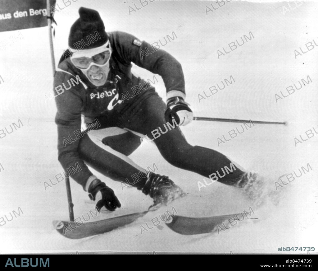 1968-01-08 . Jean-Claude Killy i storslalom i Adelboden. Kod 192 . COPYRIGHT SCANPIX SWEDEN.