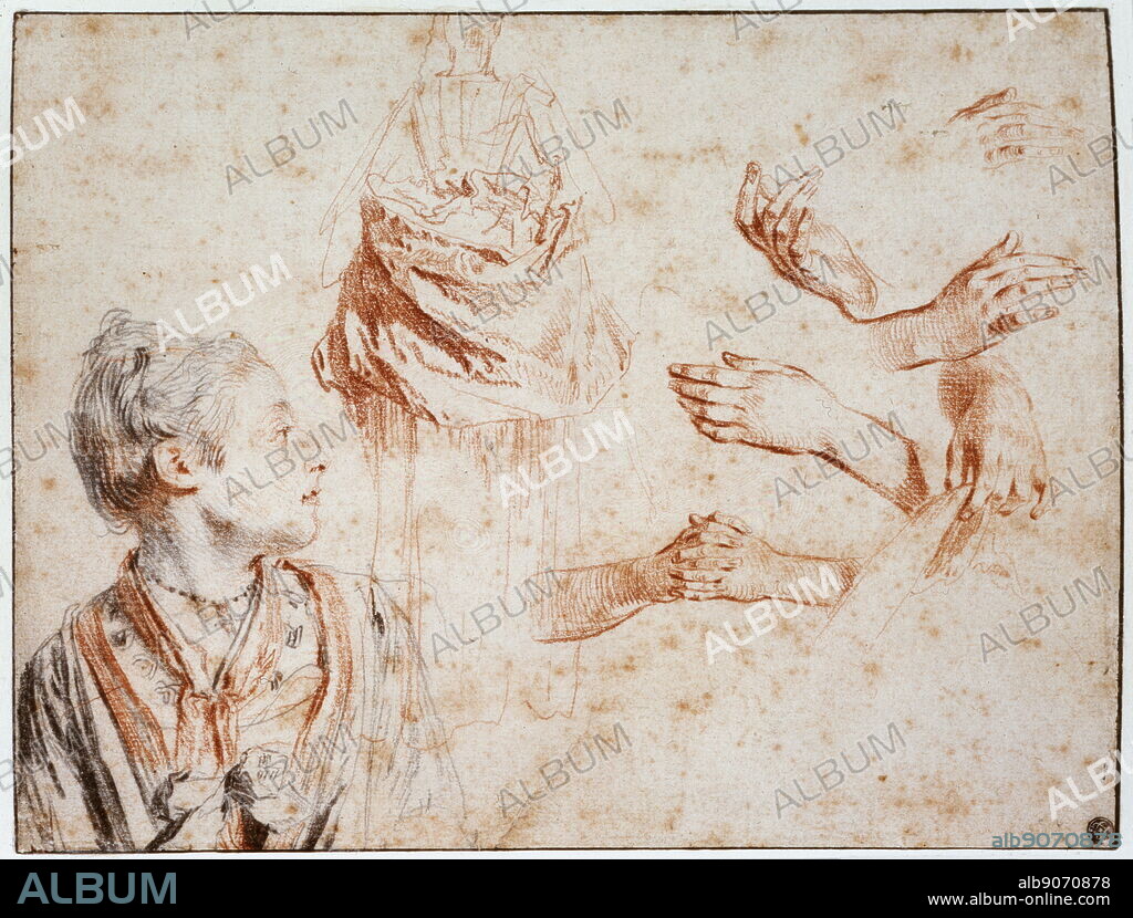 Study', by Jean-Antoine Watteau, 1716-1718. From the collection of the British Museum, London, United Kingdom.