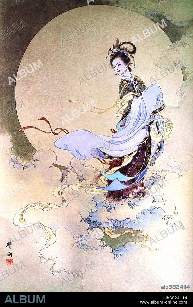 China's first unmanned missions to the moon are named in honor of Chang'e, a Chinese goddess who legends say lives on the moon and was befriended by a rabbit. Chang'e was mentioned in a conversation between Houston and the Apollo 11 crew before the first Moon landing in 1969: Houston: Among the large headlines concerning Apollo this morning, there's one asking that you watch for a lovely girl with a big rabbit. An ancient legend says a beautiful Chinese girl called Chang-o has been living there for 4,000 years. It seems she was banished to the Moon because she stole the pill of immortality from her husband. You might also look for her companion, a large Chinese rabbit, who is easy to spot since he is always standing on his hind feet in the shade of a cinnamon tree. The name of the rabbit is not reported. Chang-O is also spelled Ch'ang O and, in the more modern rendition, Chang'e. Buzz Aldrin: Okay. We'll keep a close eye out for the bunny girl.