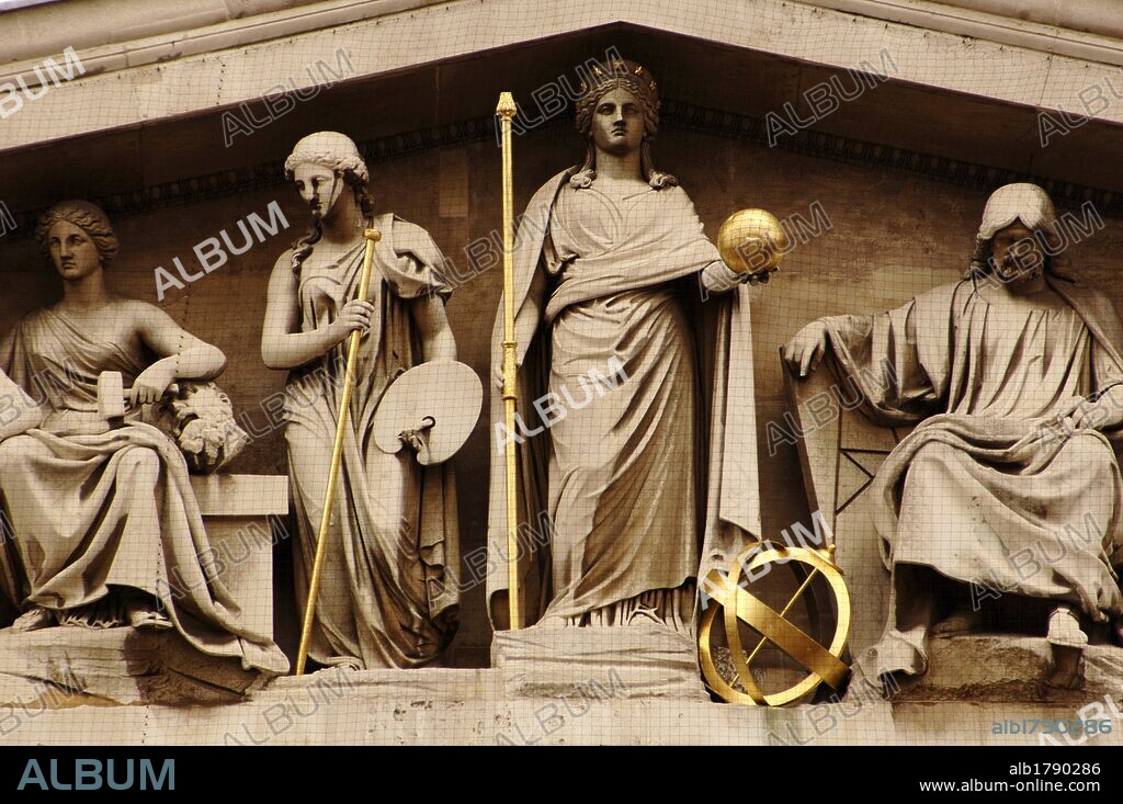 The Rise of Civilization by Richard Westmacott (1775-1856). 1852. Pediment of the British Museum. London. United Kingdom.