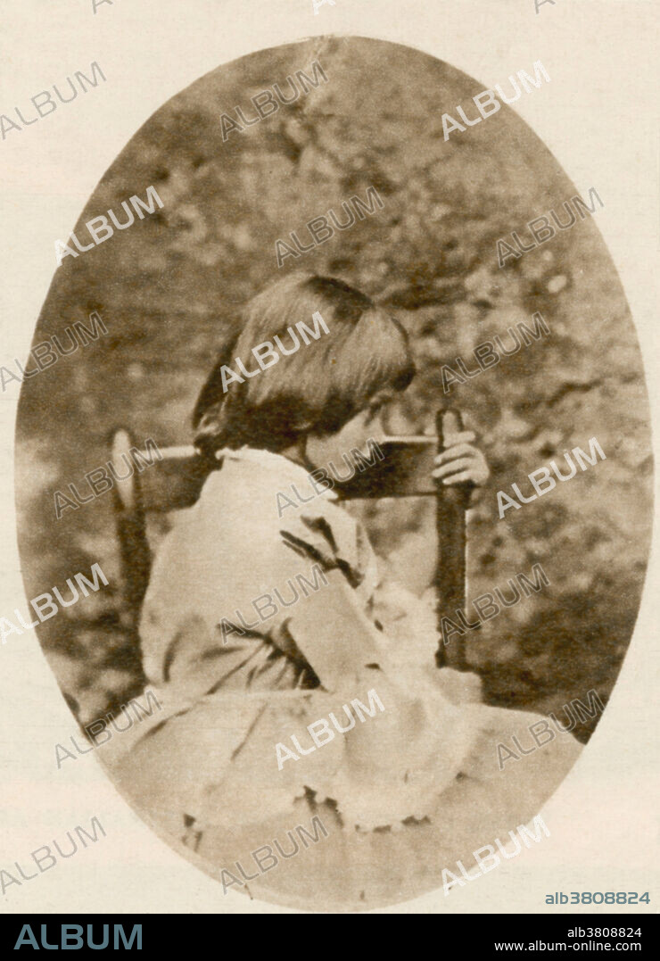 Alice Liddell (1852-1934). Liddell was the inspiration for Alice in Lewis Carroll's childrens' book Alice's Adventures in Wonderland. Carroll himself took this photograph in 1858.