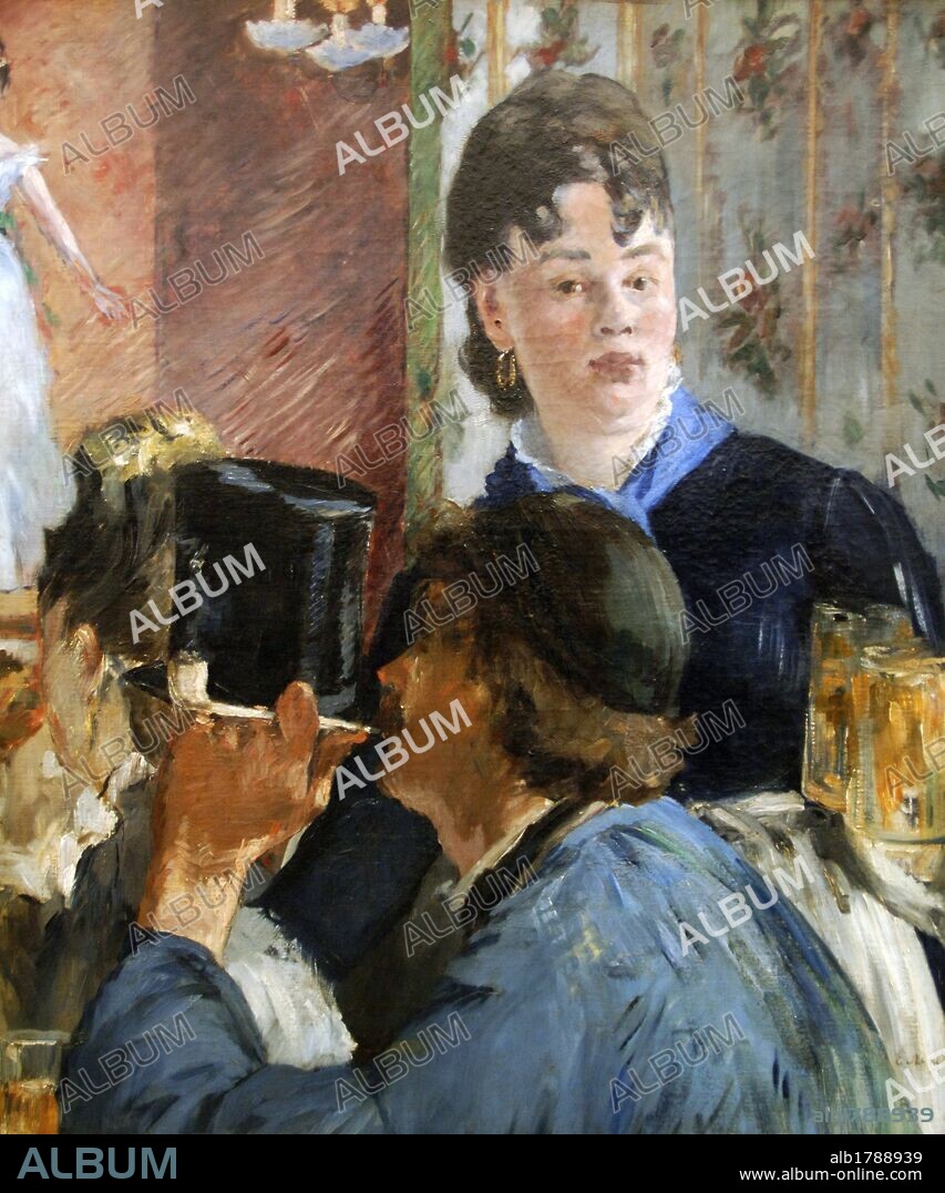 EDOUARD MANET. ARTE SIGLO XIX. FRANCIA. MANET, Edouard (París, 1832-1883). Pintor y grabador impresionista francés. "LA CAMARERA DE CERVEZAS" (1878-1879). Oleo sobre lienzo. 77,5 x 65 cm. Museo de Orsay. PARIS.