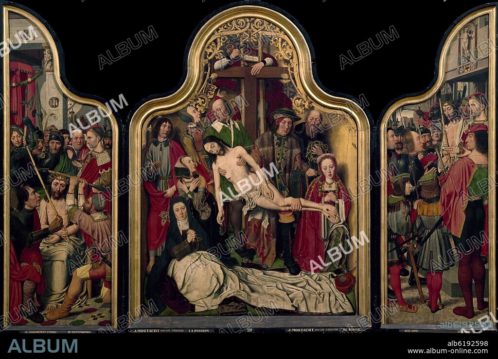 JAN MOSTAERT. TRIPTICO DE LA PASION DE CRISTO - SIGLO XVI.
