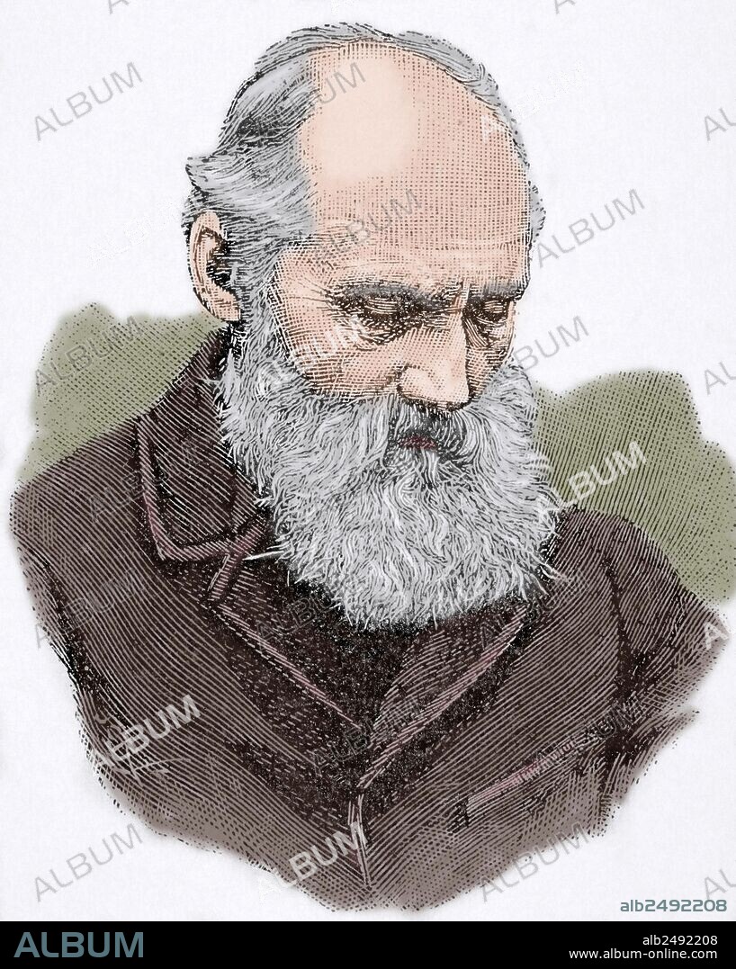 William Thomson, primer barón Kelvin (1824-1907) Físico y matemático británico. Grabado coloreado de la "Ilustración Artística", 1896.