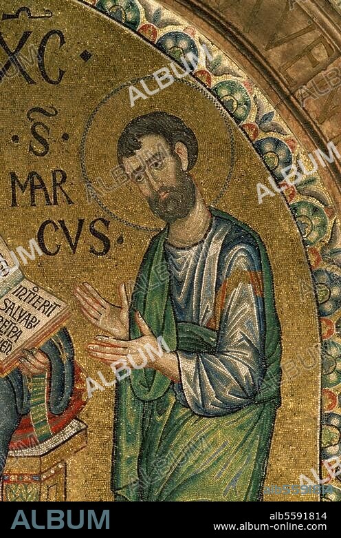 Venedig (Italien), S. Marco. "Der Evangelist Markus". Mosaik, 13. Jahrhundert.