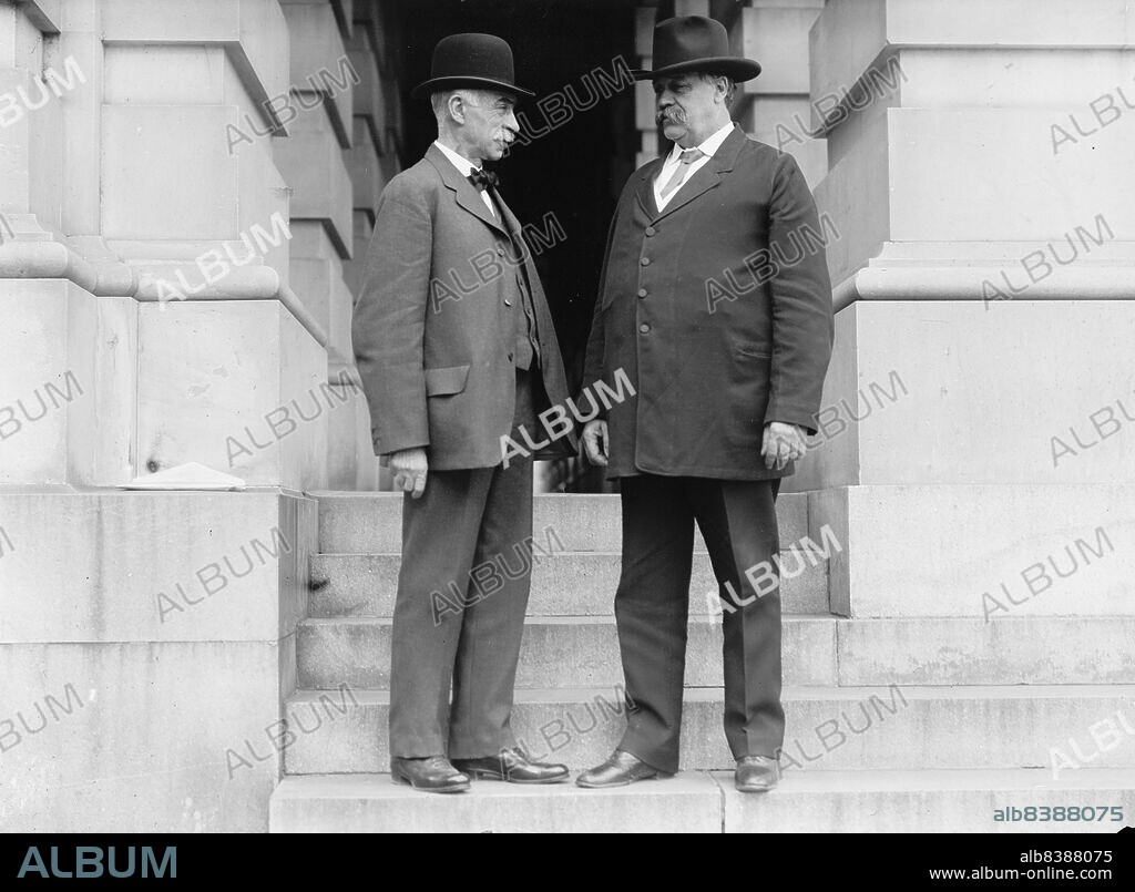 HARRIS & EWING. Moses Edwin Clapp, Senator From Minnesota, Right, with James C. Haynes, Mayor of Minneapolis, 1911. [US politicians: lawyer James Clark Haynes (left), and Moses Edwin Clapp, Senator 1901-1917, Attorney General 1887-1893].