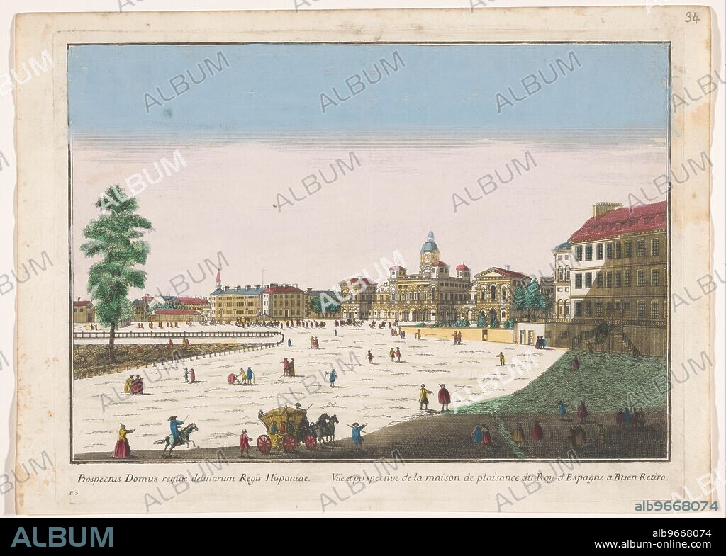 View of the Palacio del Buen Retiro in Madrid, 1700-1799.