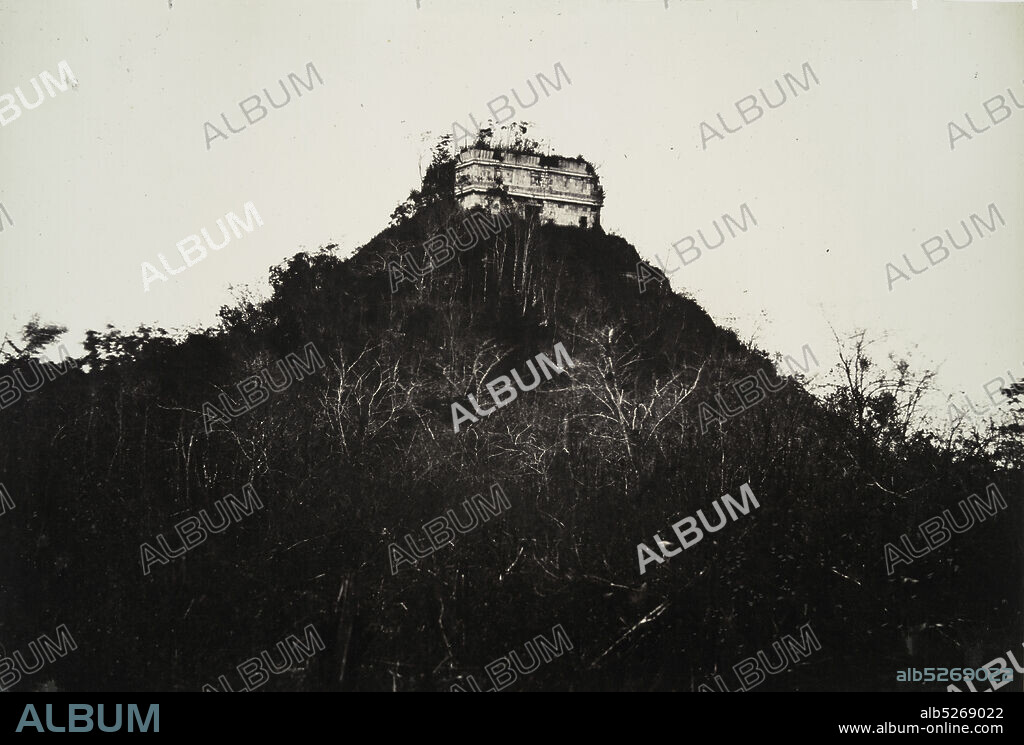 Ancien Temple, à Chichen-Itza, applé le chateau., still image, Photographs, 1862 - 1863, Charnay, Désiré, 1828-1915.