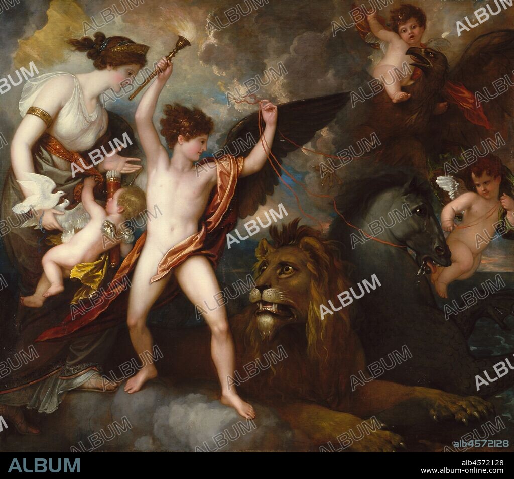 BENJAMIN WEST. Omnia Vincit Amor, or The Power of Love in the Three Elements, 1809.