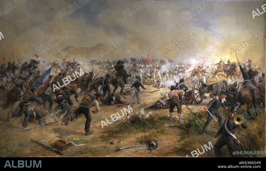 PEDRO SUBERCASEAUX (1880-1956). BATALLA DE MAIPU, 14 DE MARZO DE 1818, 1951 PINTURA MURAL.
