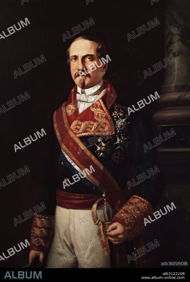 Retrato de Leopoldo O´Donnell, Duque de Tetuán (1809-1867). Militar y político español.  Anónimo.