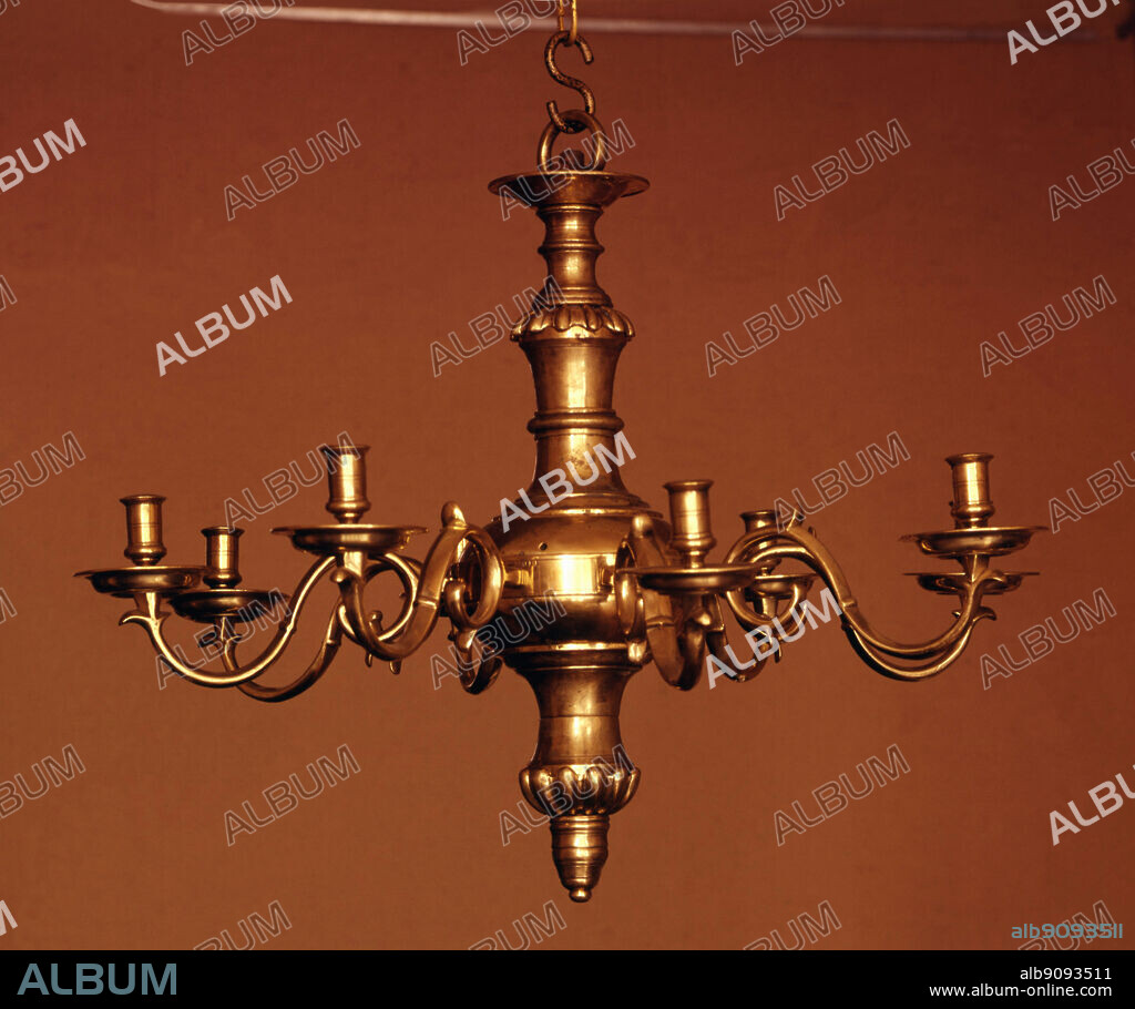 Brass chandelier, possibly French, c.1770. William Job, London. ©TopFoto.