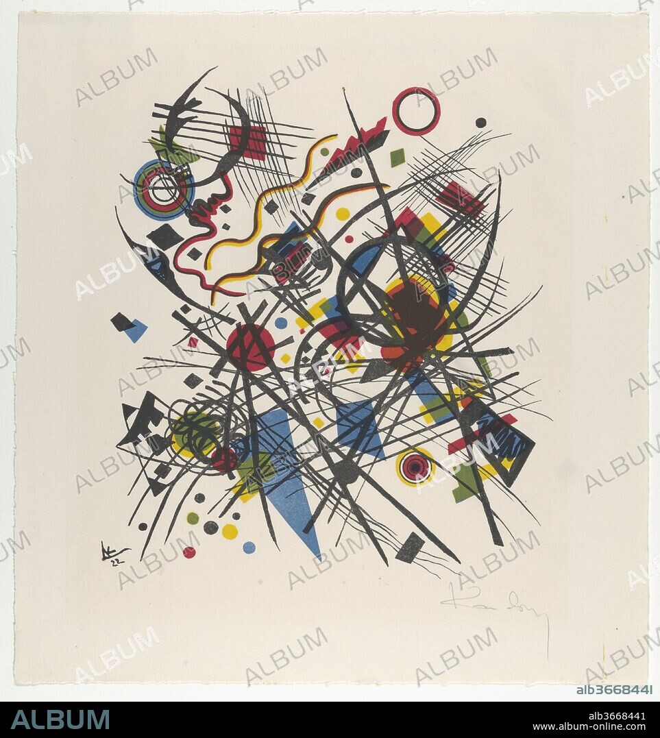 WASSILY KANDINSKY. Lithographie fur die Vierte Bauhausmappe. Artist: Vasily Kandinsky (French (born Russia), Moscow 1866-1944 Neuilly-sur-Seine). Dimensions: Sheet: 14 5/16 x 13 1/2 in. (36.3 x 34.3 cm). Date: 1922.