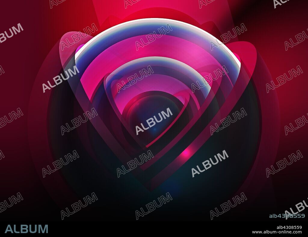 Abstract cross-section of sphere with layers.