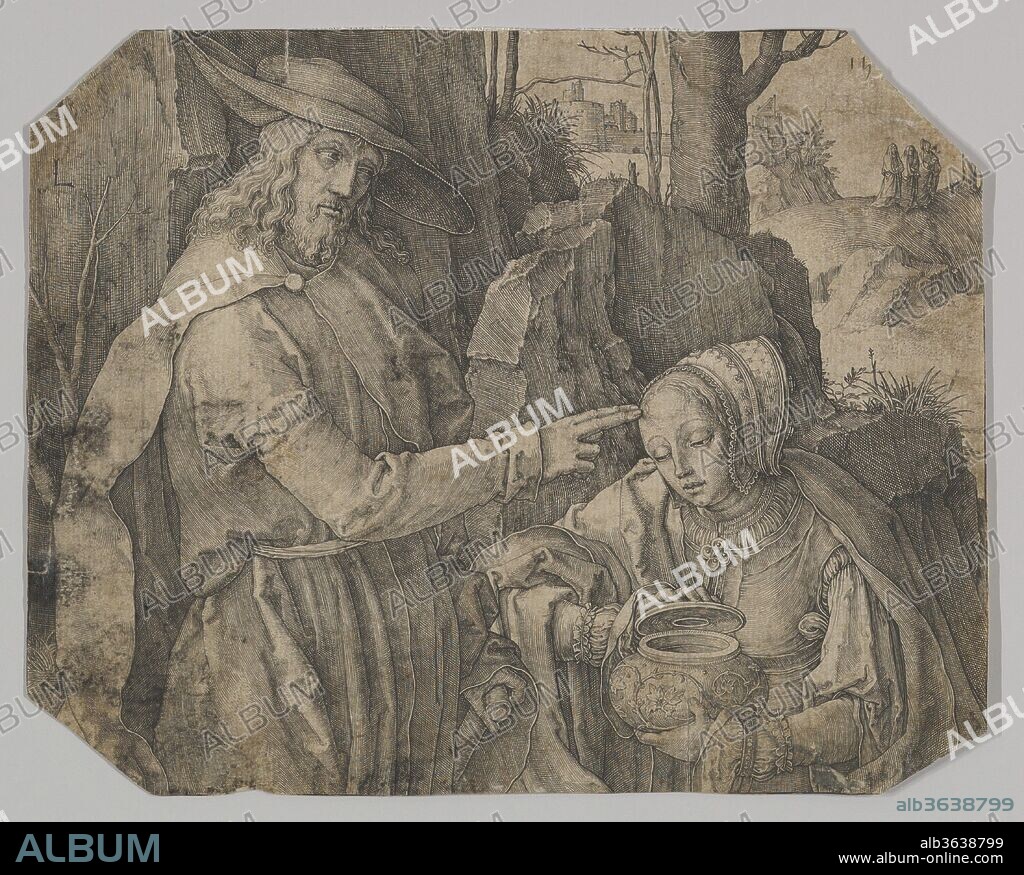 Christ Appearing to St. Mary Magdalene as a Gardener. Artist: Lucas van Leyden (Netherlandish, Leiden ca. 1494-1533 Leiden). Dimensions: sheet: 5 1/8 x 6 1/2 in. (13 x 16.5 cm). Date: 1519.