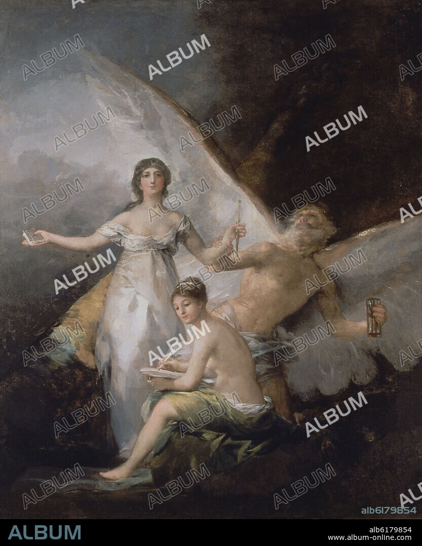 FRANCISCO DE GOYA. ESPAÑA EL TIEMPO Y LA HISTORIA - ALEGORIA DE LA CONSTITUCION DE 1812 - 1800-1812 - O/L - 294x244.