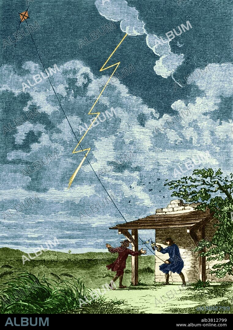 Franklin's famous experiment involving a kite and wire. Benjamin Franklin (January 17, 1706 - April 17, 1790) was one of the Founding Fathers of the United States. He was an author, printer, political theorist, politician, postmaster, scientist, musician, inventor, satirist, civic activist, statesman and diplomat. As a scientist, he was a major figure in the American Enlightenment and the history of physics for his discoveries and theories regarding electricity. He earned the title of "The First American" for unfaltering campaign for colonial unity; spokesman in London for several colonies and as the first US Ambassador to France. He personified the American ethos; practical, democratic values of thrift, hard work, education, community spirit, self-governing institutions, and opposition to authoritarianism both political and religious, with the scientific and tolerant values of the Enlightenment. He died on April 17, 1790, at age 84. Approximately 20,000 people attended his funeral.