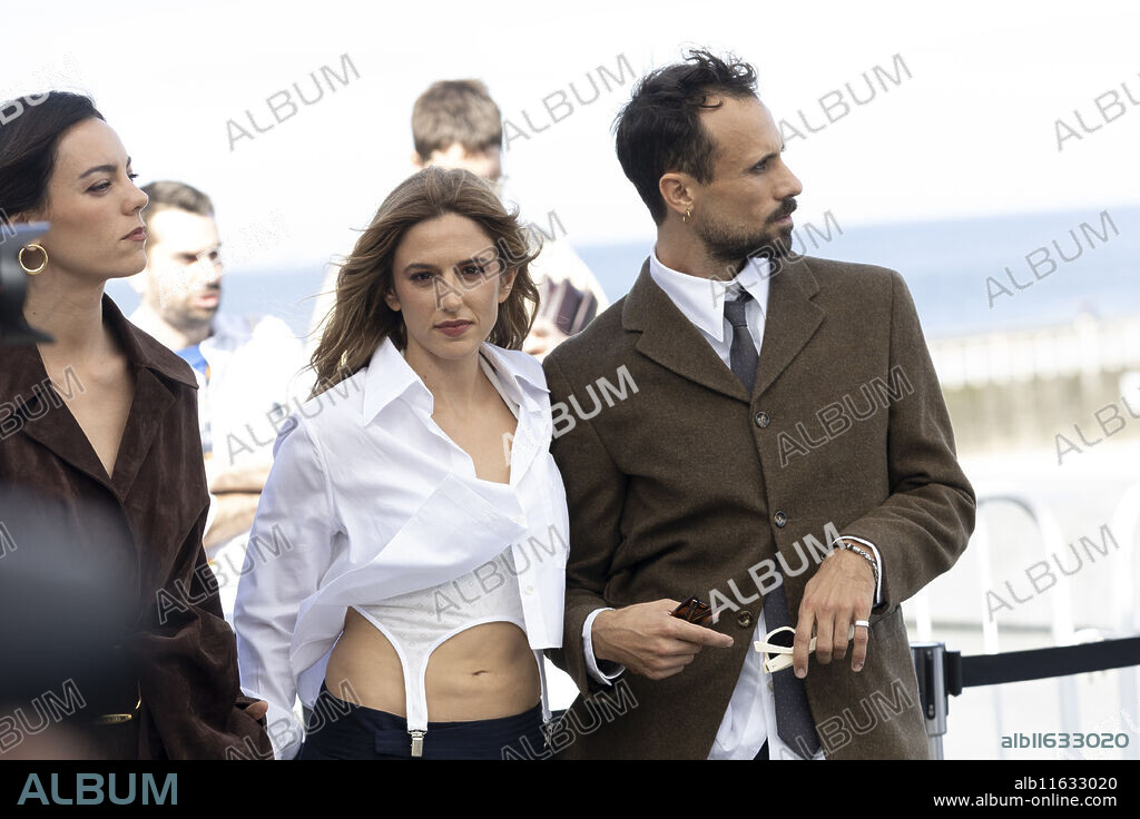 Marina Salas and Oriol Pla attended 'Yo, Adicto / I, Addict' Photocall during 72st San Sebastian International Film Festival at Kursaal Palace on September 25, 2024 in Donostia / San Sebastian, Spain.